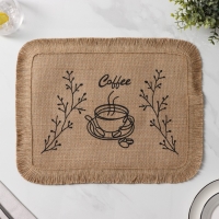 Салфетка сервировочная на стол Доляна Coffee, 40&times;30 см, цвет бежевый