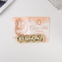 Заколка-автомат для волос "Хелле" круги рельеф, 7 см, золото Заколка-автомат для волос "Хелле" круги рельеф, 7 см, золото