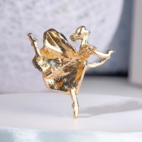 Брошь &laquo;Балерина&raquo; невесомость, цвет голубой в золоте