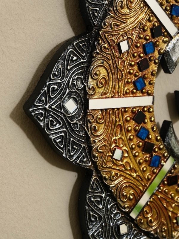 Панно резное МДФ "ОМ", 30х30х0,6 см, серебрянный край