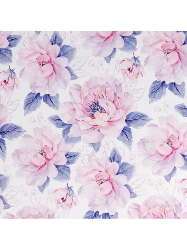 Бумага упаковочная глянцевая &laquo;Нежные цветы&raquo;, 70 х 100 см
