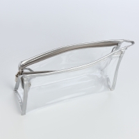 Набор косметичек 2 в 1 на молнии, цвет серебряный Набор косметичек 2 в 1 на молнии, цвет серебряный