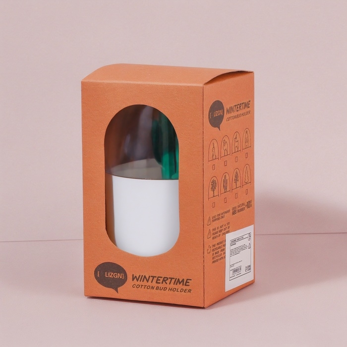 Органайзер для ватных палочек «КАКТУС», с крышкой, d = 7 × 11 см, цвет белый/прозрачный Органайзер для ватных палочек «КАКТУС», с крышкой, d = 7 × 11 см, цвет белый/прозрачный