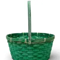 Корзина плетеная 26 х 12 х _ см, ручка складная h=21 см зеленый (к9439830)