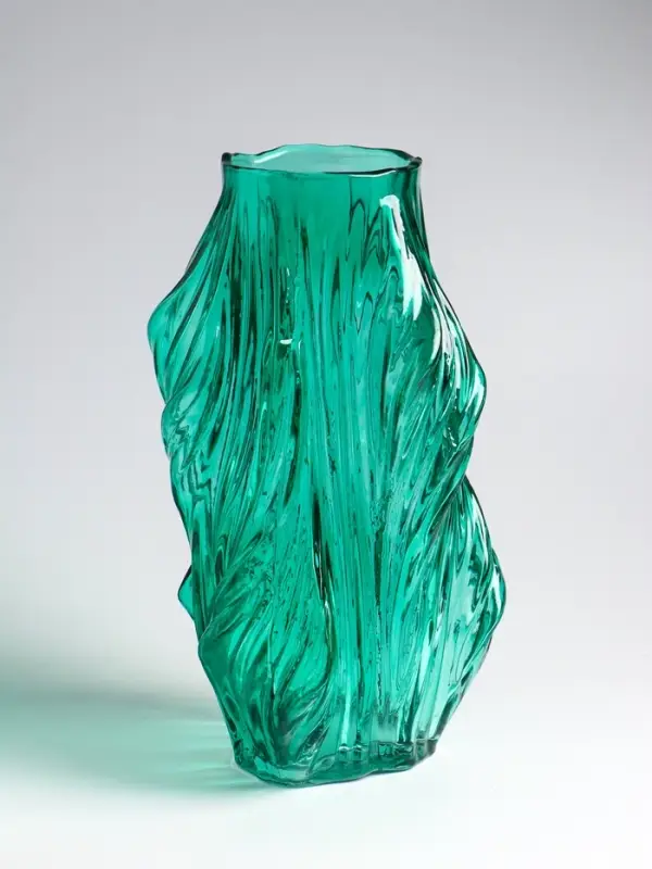 Ваза настольная стекло "Греверли" 31х10 см, зелёный