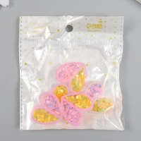 Шейкер для творчества акрил "Сердечко" с глиттером 0,5х3,1х2,8 см набор 5 шт