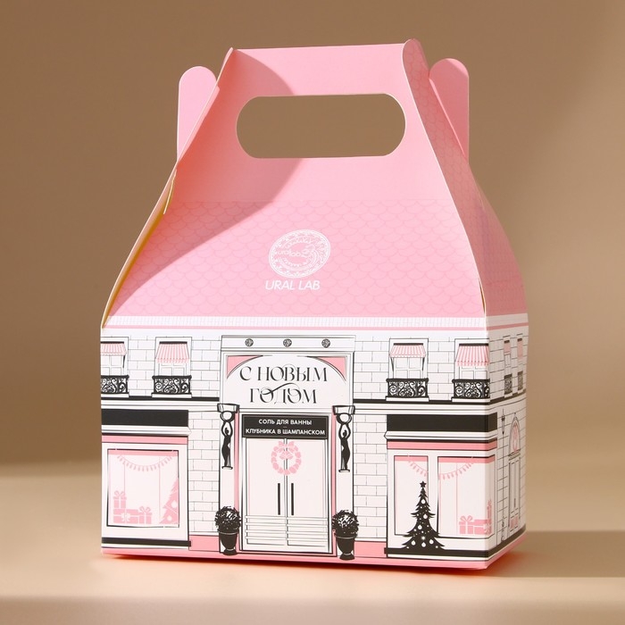 Соль для ванны &laquo;С Новым Годом!&raquo;, 500 г, аромат клубники в шампанском, Pink Collection by URAL LAB