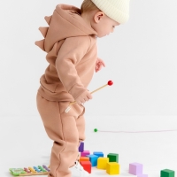Костюм: толстовка и брюки Крошка Я Dino, рост 86-92, коричневый
