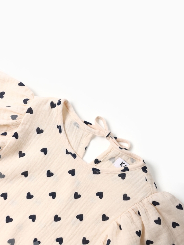 Топ из муслина для девочки KAFTAN "Сердечки" рост 98