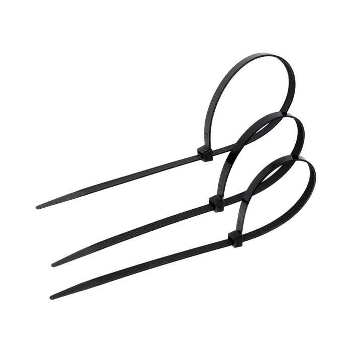 Хомут нейлоновый для стяжки, ТУНДРА, 7,6х350 мм, черный, 100 шт