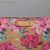 Пакет подарочный крафтовый, &laquo;Цветы&raquo;, MS 18 х 23 х 10 см