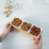 Набор соусников керамических на деревянной подставке &laquo;Эстет&raquo;, 3 предмета: 60 мл, цвет белый