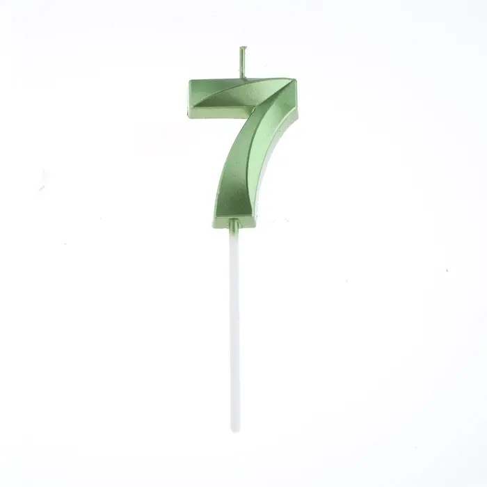 Свеча в торт на шпажке &laquo;Цифра 7&raquo;, зеленая, 5 см