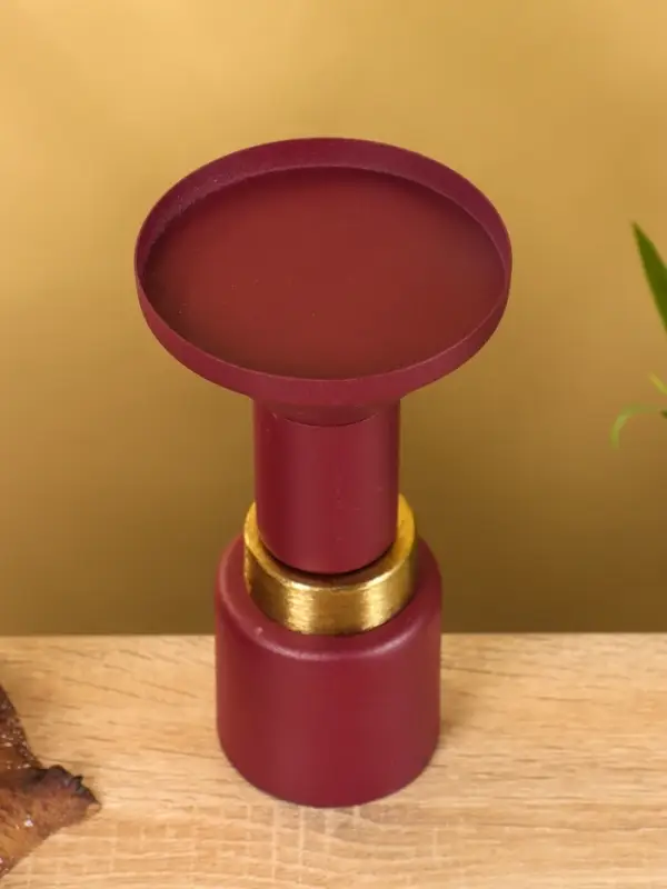 Подсвечник на 1 свечу текстурный "Баклажановый" 10,5х10,5х20 см