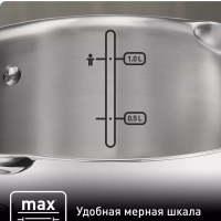 Ковш с крышкой Duetto+ 16 см, 1,5 л, подъодит для индукции