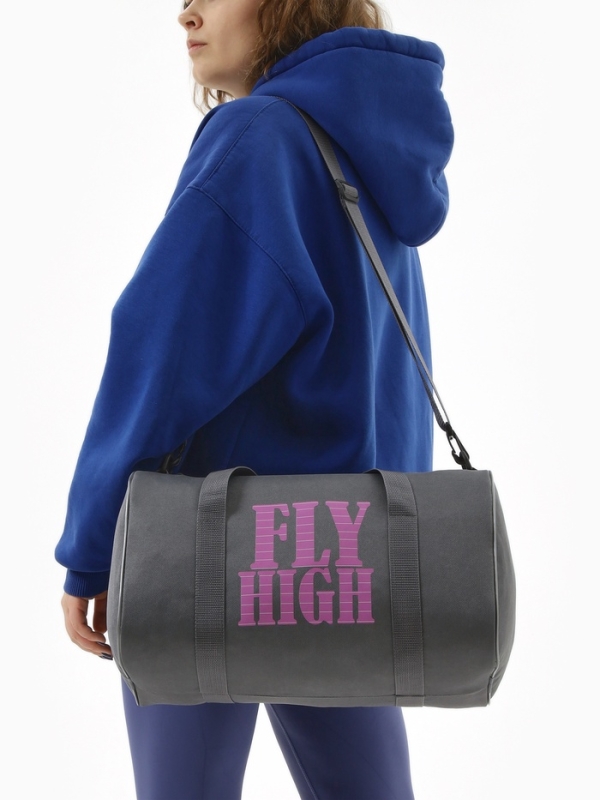 Сумка спортивная женская, TEXTURA, маленький размер, цвет серый