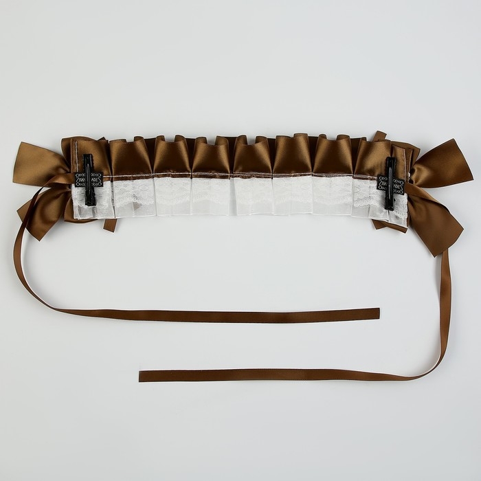 Карнавальная повязка &laquo;Лолита&raquo;, цвет коричневый с белым кружевом