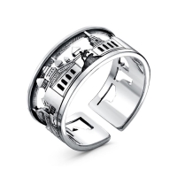 Кольцо &laquo;Питер&raquo;, посеребрение с оксидированием, 19 размер