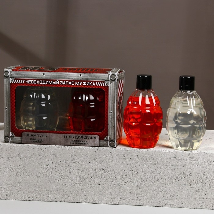 Подарочный набор косметики «Необходимый запас», гель для душа 300 мл и шампунь для волос 300 мл, HARD LINE Подарочный набор косметики «Необходимый запас», гель для душа 300 мл и шампунь для волос 300 мл, HARD LINE