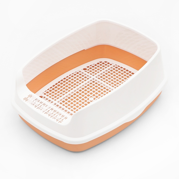 Туалет &laquo;Айша&raquo; S с высоким бортом и сеткой,  45 х 35 х 18,5 см, оранжевый