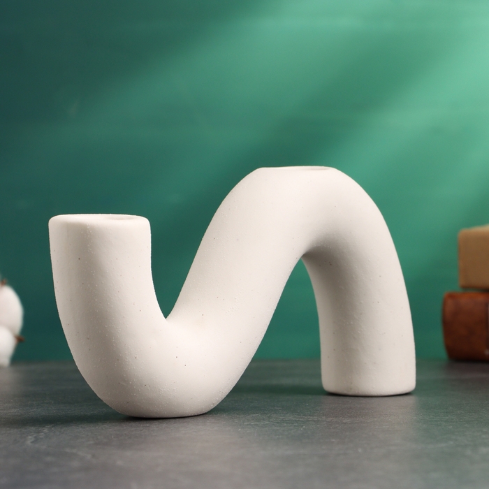 Подсвечник "Жасмин" белый песок, 20х4х10см