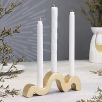 Подсвечник "Волны" для трех свечей из гипса,23,5х3,5х8см,золото Подсвечник "Волны" для трех свечей из гипса,23,5х3,5х8см,золото