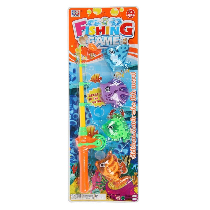 Рыбалка магнитная &laquo;Красивые рыбки&raquo;: 1 удочка, 4 рыбки, МИКС