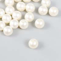 Набор бусин "Рукоделие" пластик, диаметр 10 мм, 25 гр, молочный Набор бусин "Рукоделие" пластик, диаметр 10 мм, 25 гр, молочный