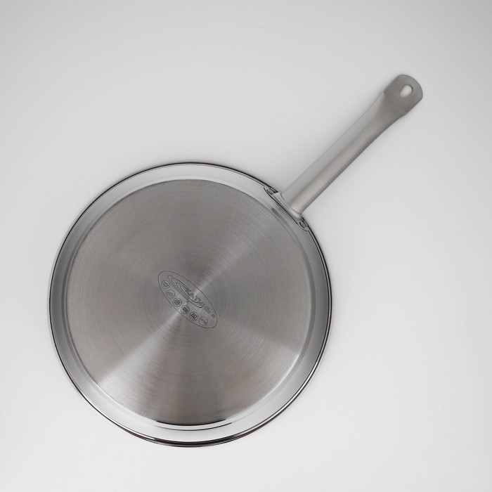 Сковорода &laquo;Общепит&raquo;, d=30 см, толщина корпуса 0,6 мм, дно 3,5 мм, с теплораспределительным слоем, антипригарное покрытие, индукция