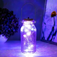 Ночник "Деллос" LED от батареек фиолетовый 7х7х17,5 см RISALUX Ночник "Деллос" LED от батареек фиолетовый 7х7х17,5 см RISALUX