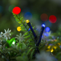 Гирлянда «Нить» 20 м, тёмная нить, 200 LED, свечение мульти, 2 режима, солнечная батарея Гирлянда «Нить» 20 м, тёмная нить, 200 LED, свечение мульти, 2 режима, солнечная батарея