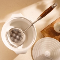 Шумовка из нержавеющей стали SLHome, &laquo;Рустик&raquo; 39&times;12,5 см, цвет серебряный