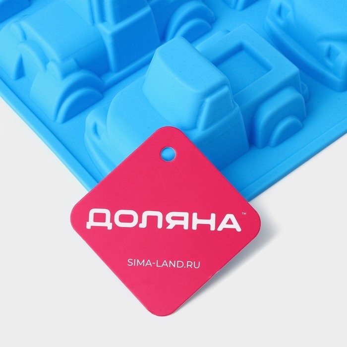 Форма для выпечки Доляна &laquo;Грузовик&raquo;, силикон, 22&times;22 см, 6 ячеек (9,8&times;4,9 см), цвет МИКС