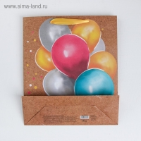 Пакет подарочный крафтовый вертикальный, упаковка, &laquo;Весёлый праздник&raquo;, 40 х 31 х 11.5 см