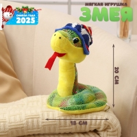 Мягкая игрушка &laquo;Змея&raquo;, в полосатой шапке, 20 см