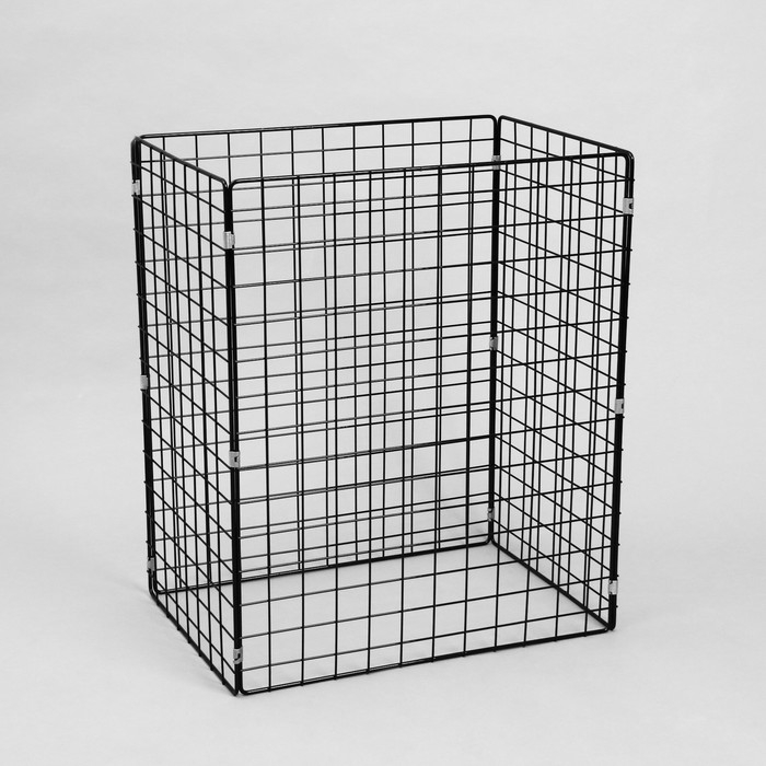 Корзина-накопитель складная, на колесах, 1 полка, 60&times;40&times;80 см, цвет чёрный