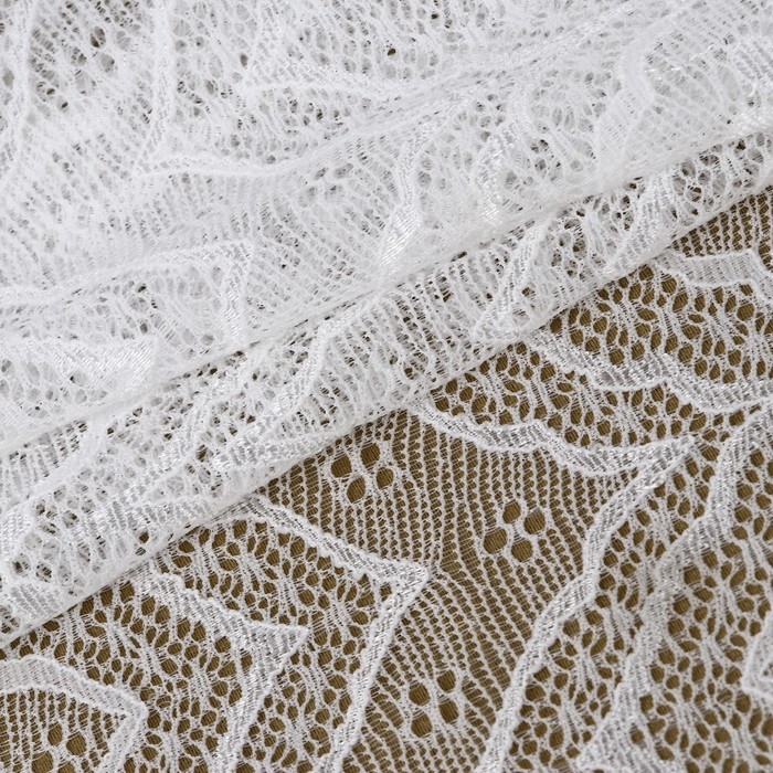 Кружевная эластичная ткань, 210 мм × 2,7 ± 0,5 м, цвет белый Кружевная эластичная ткань, 210 мм × 2,7 ± 0,5 м, цвет белый
