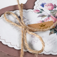 Набор коробок 3 в 1 сердца "Пионы" коричневый, 21 х 19 х 9 - 15.5 х 14 х 6 см