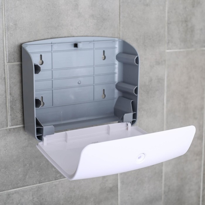 Диспенсер для бумажных полотенец в листах, пластик, 21,5&times;9&times;26,5 см, цвет белый