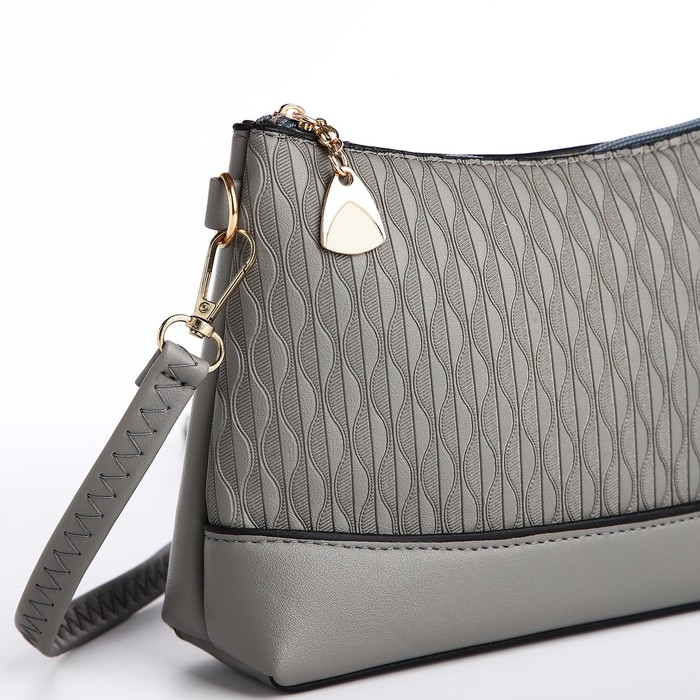 Сумка кросс-боди на молнии, цвет серый