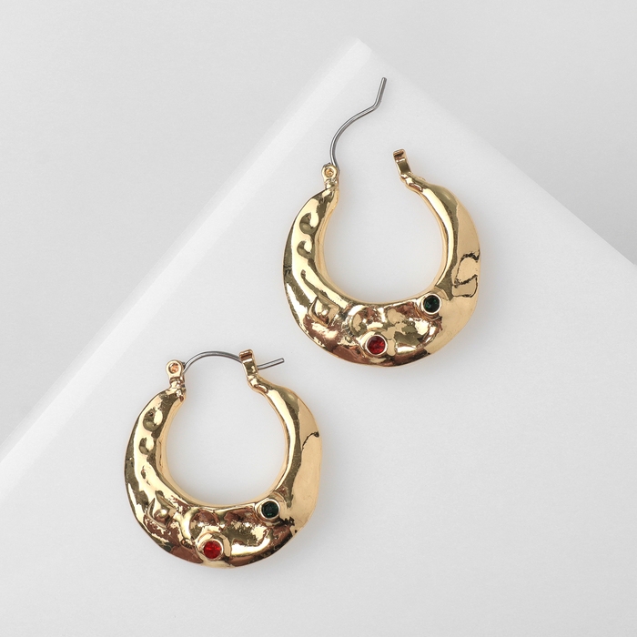 Серьги со стразами &laquo;Блеск вечера&raquo; граница, цвет белый в золоте