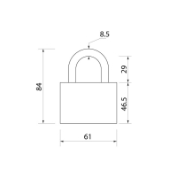 Замок навесной, 60 мм, влагозащищенный, короткая дужка, 3 ключа Замок навесной, 60 мм, влагозащищенный, короткая дужка, 3 ключа