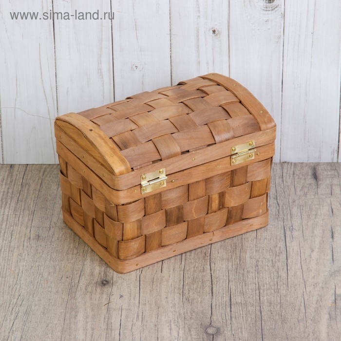 Сундук &laquo;Плетёнка&raquo;, с замком, 17&times;12&times;12 см, шпон