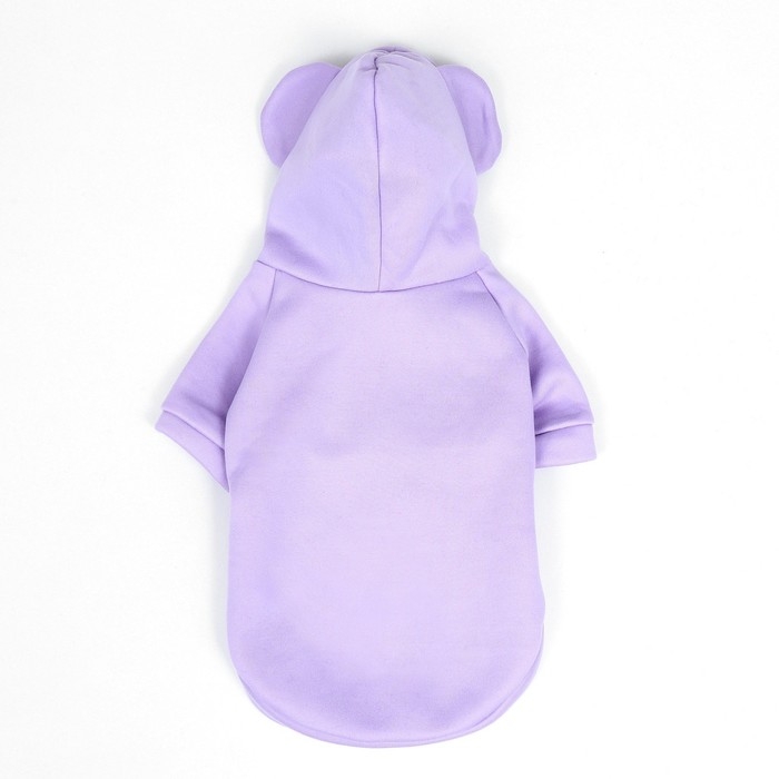 Кофта с капюшоном Кофта с капюшоном "Медвеженок", флис, размер S (ДС 21, ОШ 24, ОГ 30 см), фиолетовая
