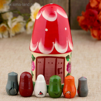 Пальчиковый театр &laquo;Теремок&raquo;, теремок и 6 кукол, 14 см