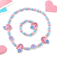 Набор детский &laquo;Выбражулька&raquo; 2 предмета: бусы, браслет, русалочки, цветной