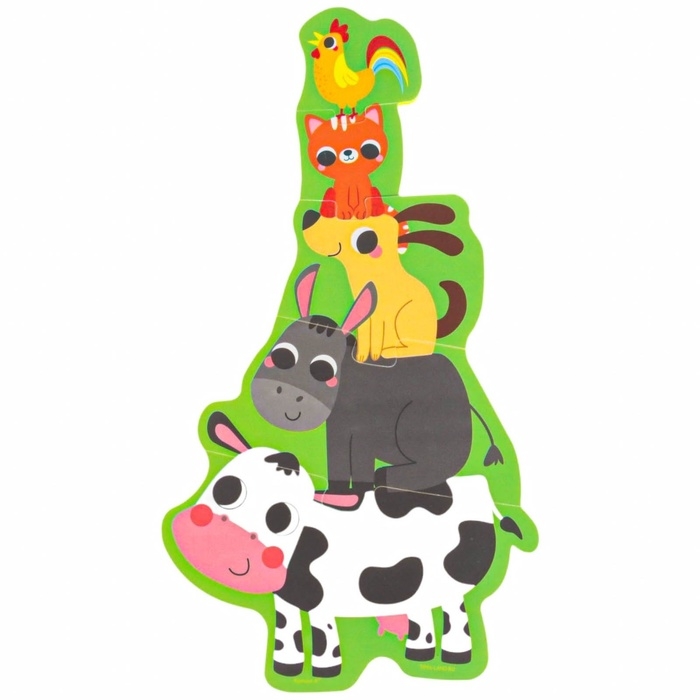Мягкий пазл для малышей &laquo;Пирамидка: Животные фермы&raquo;, 5 деталей, Крошка Я