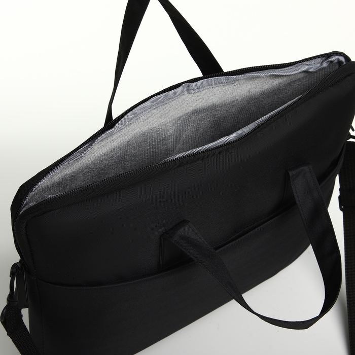 Сумка для ноутбука на молнии, наружный карман, цвет чёрный Сумка для ноутбука на молнии, наружный карман, цвет чёрный