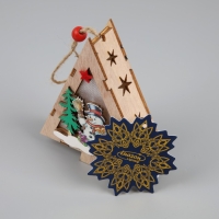 Ёлочная игрушка «Ёлочка со снеговиком», от батареек, свечение тёплое белое Ёлочная игрушка «Ёлочка со снеговиком», от батареек, свечение тёплое белое