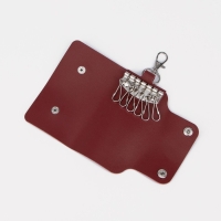 Ключница на кнопках, 11 см, 7 карабинов, цвет красный